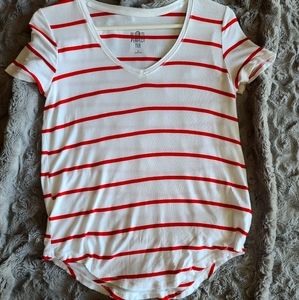 Red/White striped cotton tee